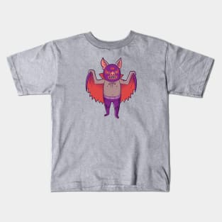 Fun & Colorful Vampire Bat Luchador Wrestler Sketch Drawing Kids T-Shirt